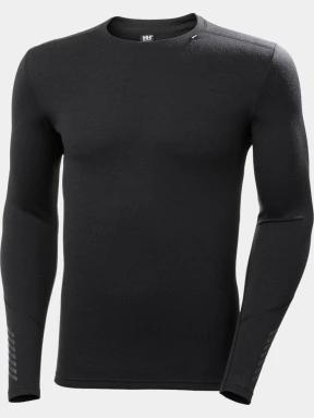 Helly Hansen Lifa Merino Midweight Crew férfi aláöltöző felső fekete színben 1