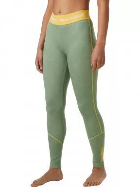 Helly Hansen W Lifa Merino Midweight Pant női aláöltöző nadrág zöld színben 1