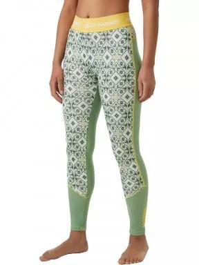 Helly Hansen W Lifa Merino Mwt Graphic Pant női aláöltöző nadrág zöld színben 1