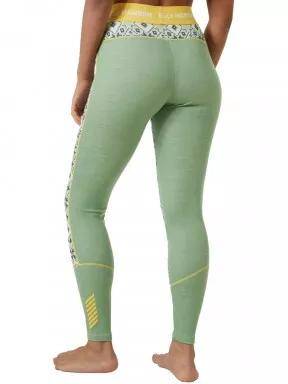 Helly Hansen W Lifa Merino Mwt Graphic Pant női aláöltöző nadrág zöld színben 3
