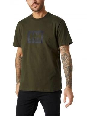 Helly Hansen Hh Box T férfi rövid ujjú póló oliva színben 1