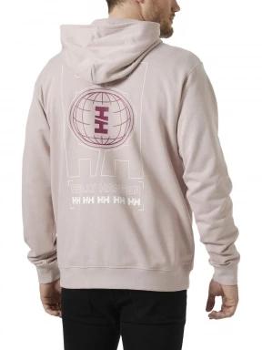Helly Hansen Core Graphic Sweat Hoodie férfi kapucnis pulóver rózsaszín színben 3