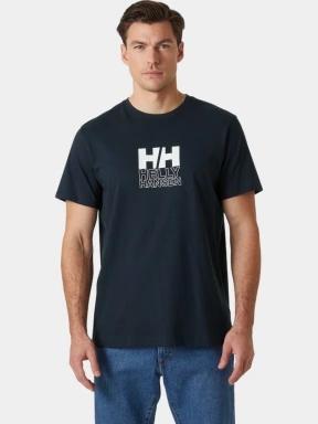 Helly Hansen Core Graphic T férfi rövid ujjú póló sötétkék színben 1