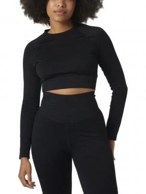 Helly Hansen W Allure Seamless Crop Ls Top női hosszú ujjú sport póló fekete színben 1