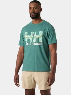 Helly Hansen Core Graphic T 2.0 férfi rövid ujjú póló zöld színben 1