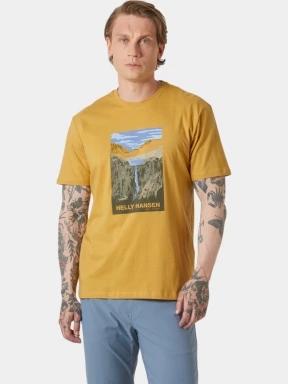 Helly Hansen Massif Graphic T-Shirt férfi rövid ujjú póló sárga színben 1