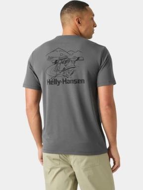 Helly Hansen Skog Graphic T-Shirt férfi rövid ujjú póló szürke színben 3