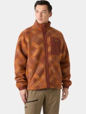 Helly Hansen Panorama Printed Pile Snap férfi polár pulóver narancssárga színben 1