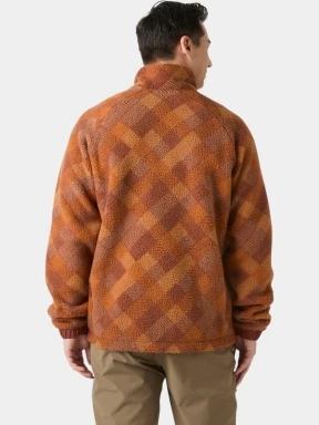 Helly Hansen Panorama Printed Pile Snap férfi polár pulóver narancssárga színben 3