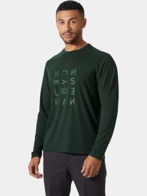 Helly Hansen Skog Graphic Ls Tee férfi hosszú ujjú póló zöld színben 1