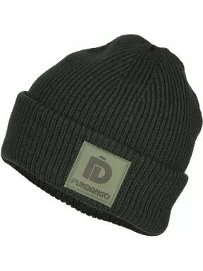 Fundango Elion Beanie kötött sapka oliva színben 1