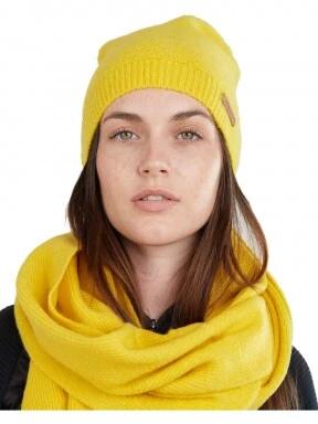 Fundango NARA Beanie női kötött sapka sárga színben 3