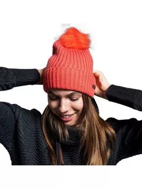 Fundango MERNA Beanie női bojtos sapka magenta színben 3