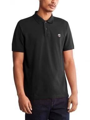 Timberland Pique Short Sleeve Polo férfi galléros póló fekete színben 1
