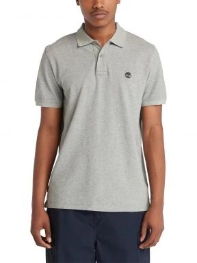 Timberland Pique Short Sleeve Polo férfi galléros póló szürke színben 1