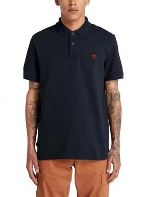 Timberland Pique Short Sleeve Polo férfi galléros póló sötétkék színben 1