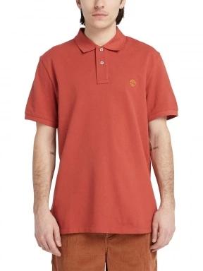 Timberland Pique Short Sleeve Polo férfi galléros póló piros színben 1