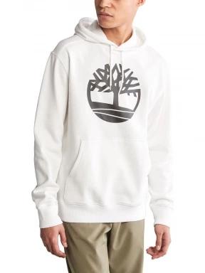 Timberland Tree Logo Hoodie férfi kapucnis pulóver fehér színben 1