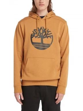 Timberland Tree Logo Hoodie férfi kapucnis pulóver barna színben 1