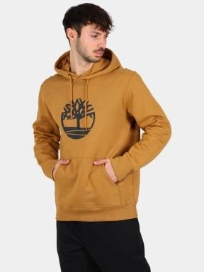 Timberland Tree Logo Hoodie férfi kapucnis pulóver barna színben 1