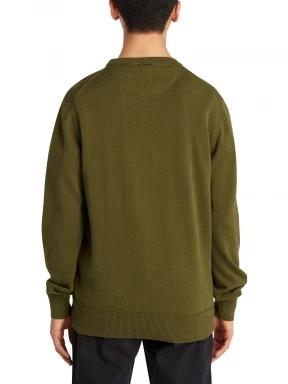 Timberland Cotton Yd Sweater férfi pulóver oliva színben 3