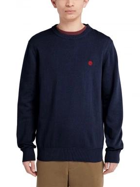 Timberland Cotton Yd Sweater férfi pulóver sötétkék színben 1