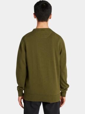 Timberland Cotton Yd Sweater férfi pulóver oliva színben 3