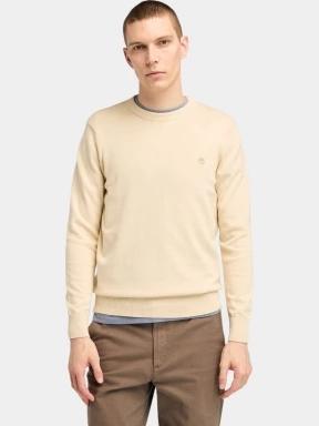 Timberland Cotton Yd Sweater férfi pulóver homok színben 1