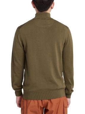 Timberland Cotton Yd 1/4 Zip Sweater férfi pulóver zöld színben 3