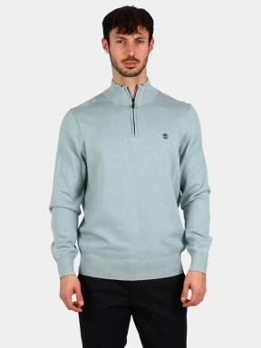 Timberland Cotton Yd 1/4 Zip Sweater férfi pulóver kék színben 1