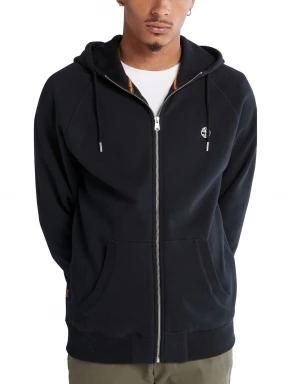 Timberland Brushed Back Full Zip Hoodie férfi kapucnis pulóver fekete színben 1