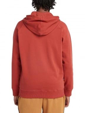 Timberland Brushed Back Full Zip Hoodie férfi kapucnis pulóver piros színben 3