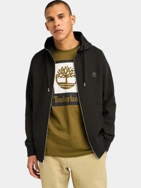 Timberland Brushed Back Full Zip Hoodie férfi kapucnis pulóver fekete színben 1