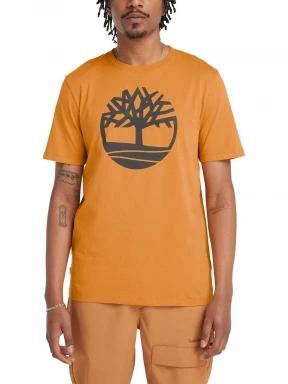 Timberland Tree Logo Short Sleeve Tee férfi rövid ujjú póló barna színben 1