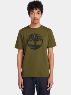 Timberland Tree Logo Short Sleeve Tee férfi rövid ujjú póló oliva színben 1