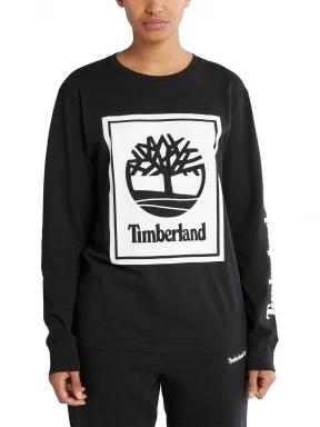 Timberland Ls Front Stack Logo Tee férfi hosszú ujjú póló fekete színben 3