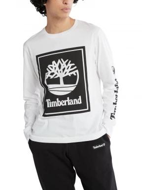 Timberland Ls Front Stack Logo Tee férfi hosszú ujjú póló fehér színben 1