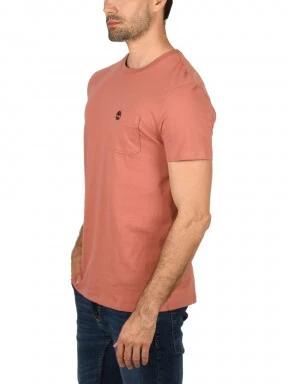 Timberland SS Dun-Riv Pocket T férfi rövid ujjú póló rózsaszín színben 3