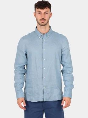 Timberland Linen Shirt férfi hosszú ujjú ing kék színben 1