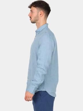 Timberland Linen Shirt férfi hosszú ujjú ing kék színben 3