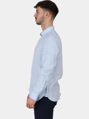 Timberland Linen Shirt férfi hosszú ujjú ing világoskék színben 3