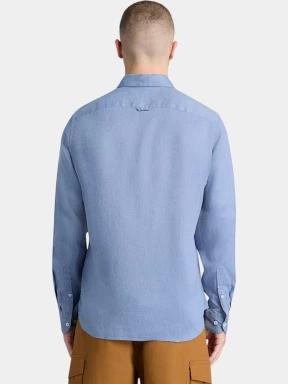 Timberland Linen Shirt férfi hosszú ujjú ing kék színben 3