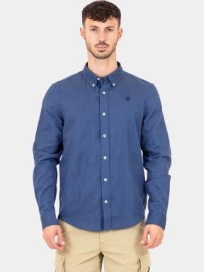Timberland TFO Cotton/Linen Long Sleeve Shirt férfi hosszú ujjú ing sötétkék színben 1