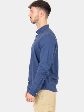 Timberland TFO Cotton/Linen Long Sleeve Shirt férfi hosszú ujjú ing sötétkék színben 3