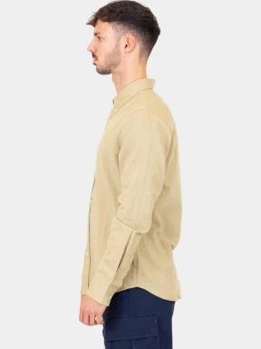Timberland TFO Cotton/Linen Long Sleeve Shirt férfi hosszú ujjú ing oliva színben 3