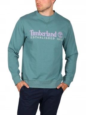 Timberland Embroidery Logo Crew Neck Sweats férfi pulóver zöld színben 1