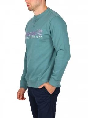 Timberland Embroidery Logo Crew Neck Sweats férfi pulóver zöld színben 3