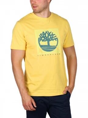Timberland Short Sleeve Front Graphic Tee férfi rövid ujjú póló sárga színben 1