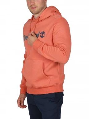 Timberland Linear Logo Hoodie férfi kapucnis pulóver narancssárga színben 3