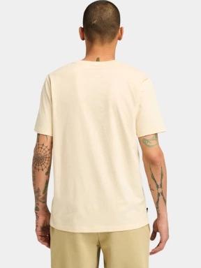 Timberland Linear Logo Short Sleeve Tee férfi rövid ujjú póló homok színben 3